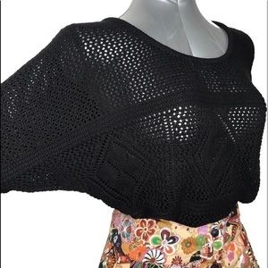 Torrid Crochet Dolman Short Sleeve Black S…